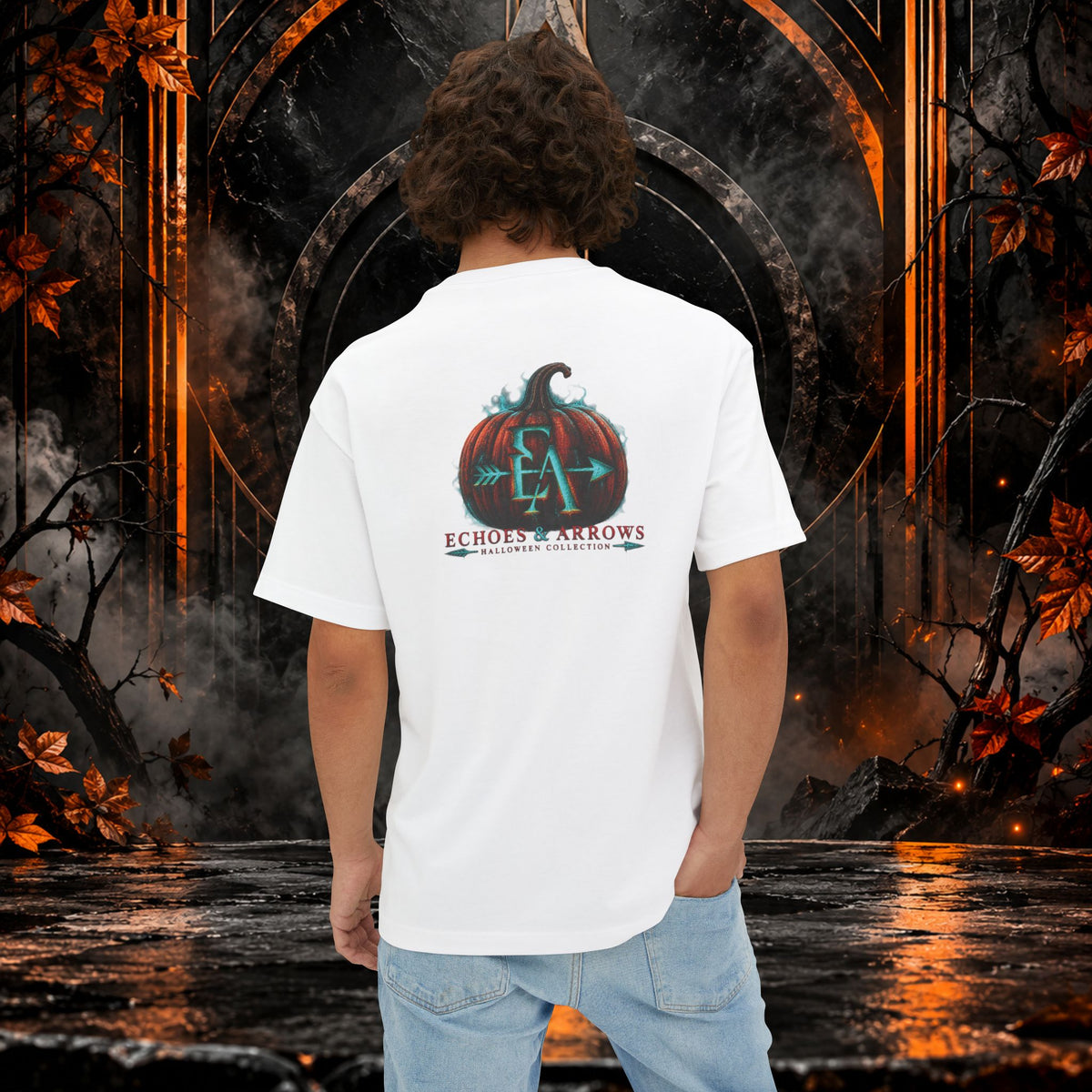 Oversized Boxy Fit -Echoes & Arrows Vampire Graphic Tee