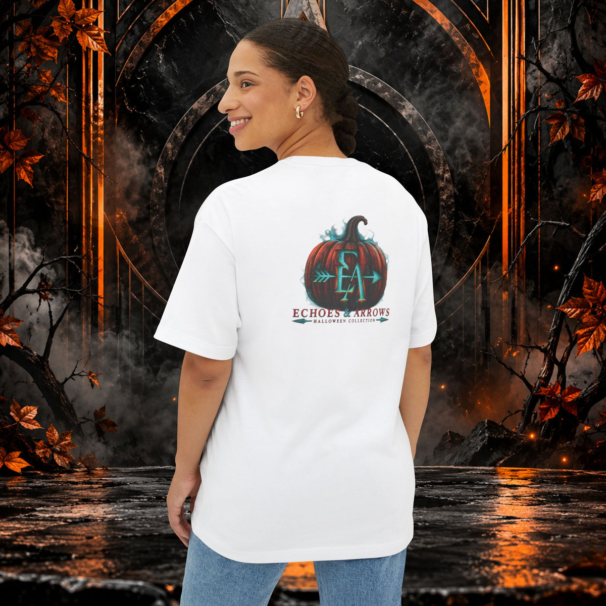 Oversized Boxy Fit -Echoes & Arrows Vampire Graphic Tee