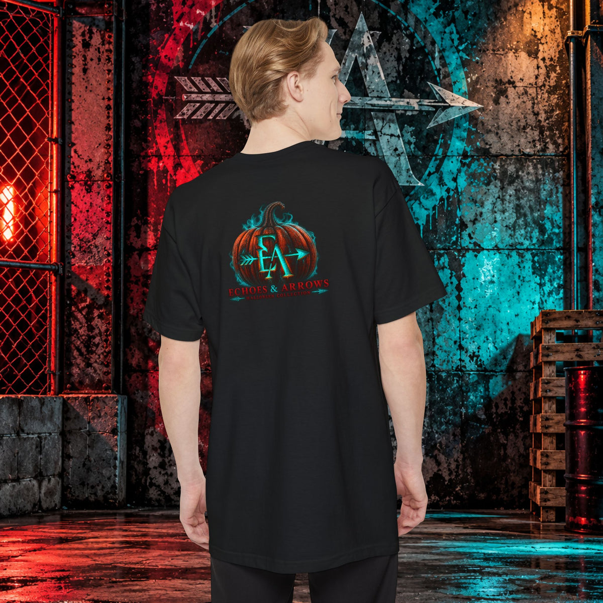 Long Body Fit- Echoes & Arrows Pumpkin King Shirt