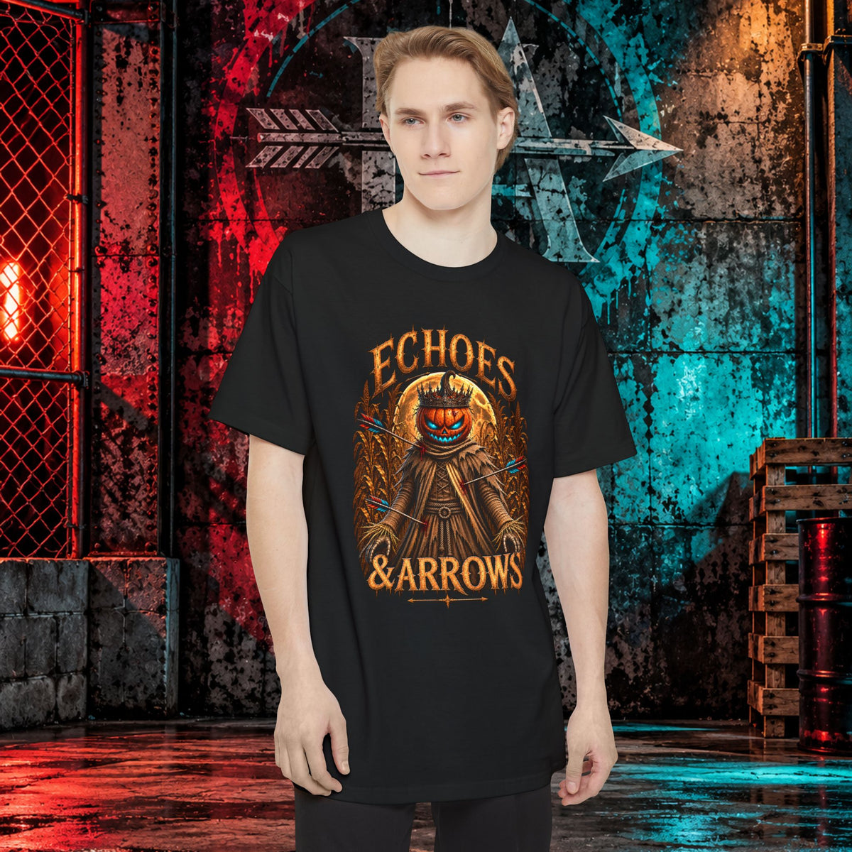 Long Body Fit- Echoes & Arrows Pumpkin King Shirt