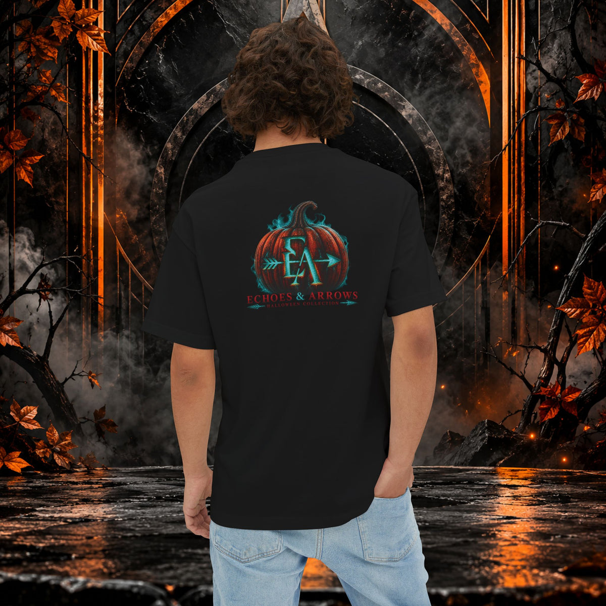 Oversized Boxy Fit -Echoes & Arrows Vampire Graphic Tee
