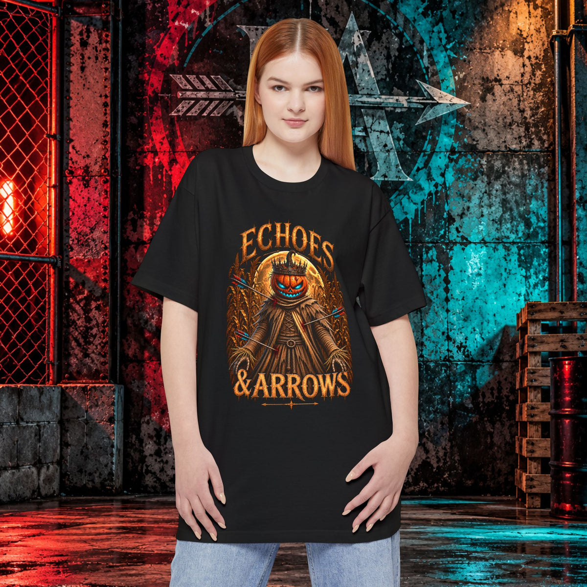 Long Body Fit- Echoes & Arrows Pumpkin King Shirt