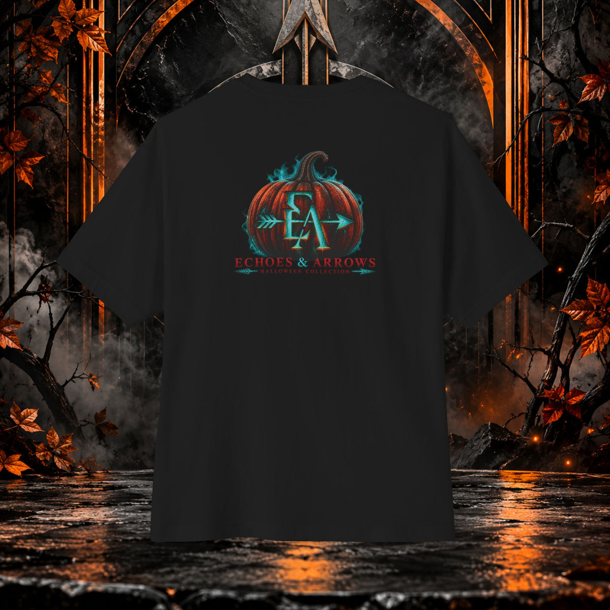 Oversized Boxy Fit -Echoes & Arrows Vampire Graphic Tee