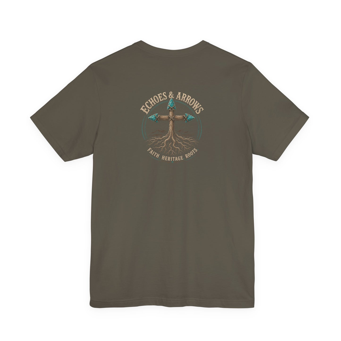 Echoes & Arrows Acoustic Guitar Dreamcatcher T-Shirt — "Voice Never Fades"