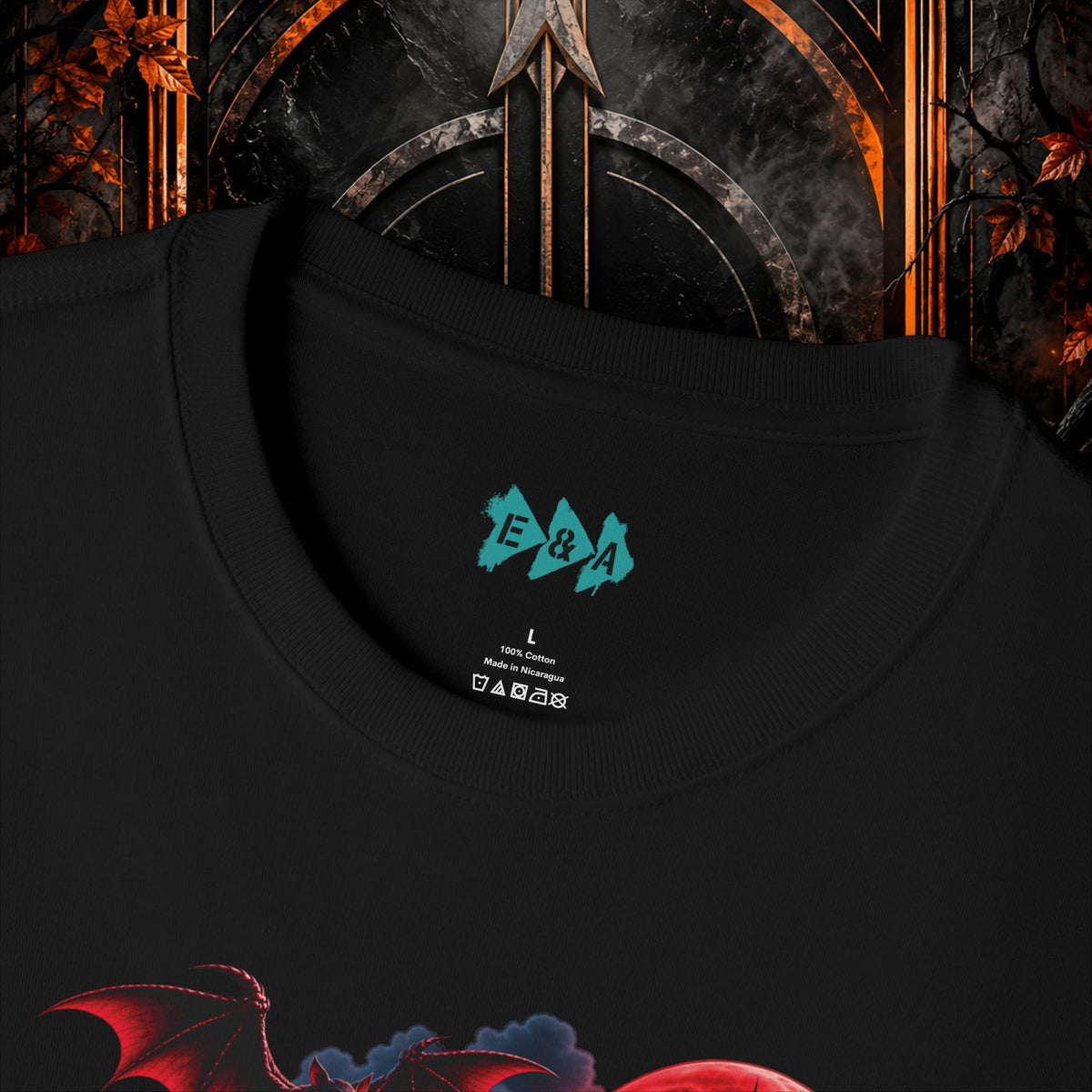 Oversized Boxy Fit -Echoes & Arrows Vampire Graphic Tee