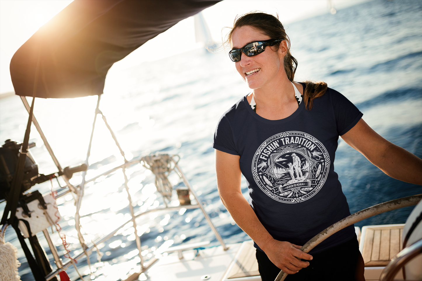 Fishin' Tradition Fishing Badge T-Shirt | Outdoor Angler Tee