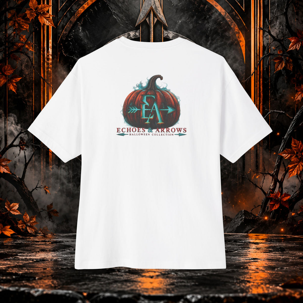 Oversized Boxy Fit -Echoes & Arrows Halloween Witch shirt