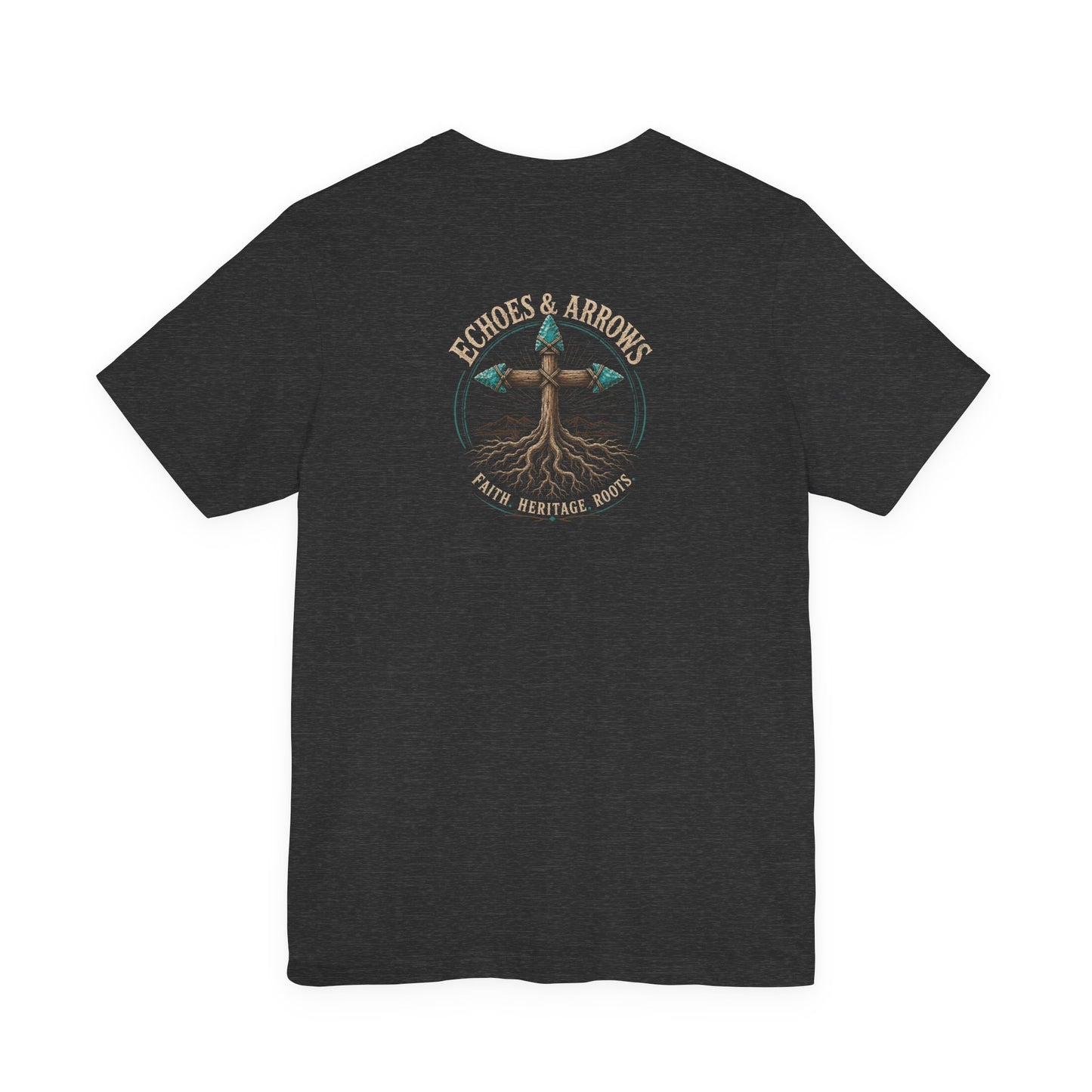 Echoes & Arrows Acoustic Guitar Dreamcatcher T-Shirt — "Voice Never Fades"