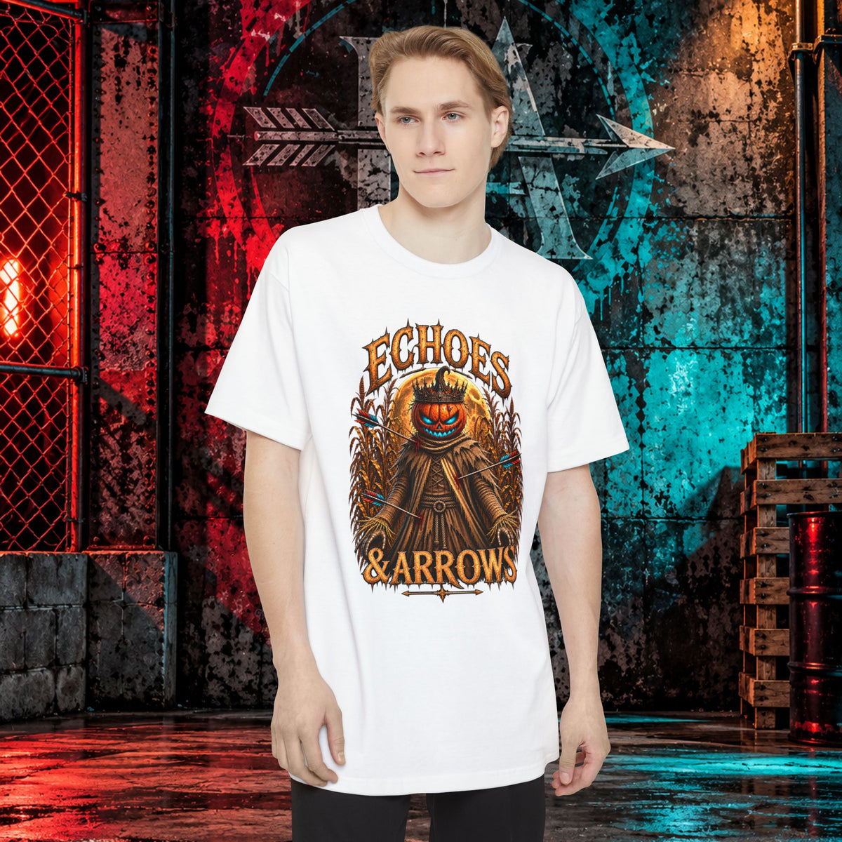 Long Body Fit- Echoes & Arrows Pumpkin King Shirt