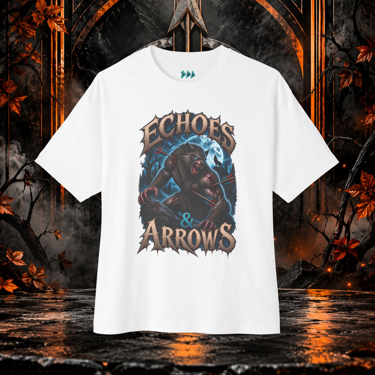 Oversized Boxy Fit- Echoes & Arrows Werewolf Shirt