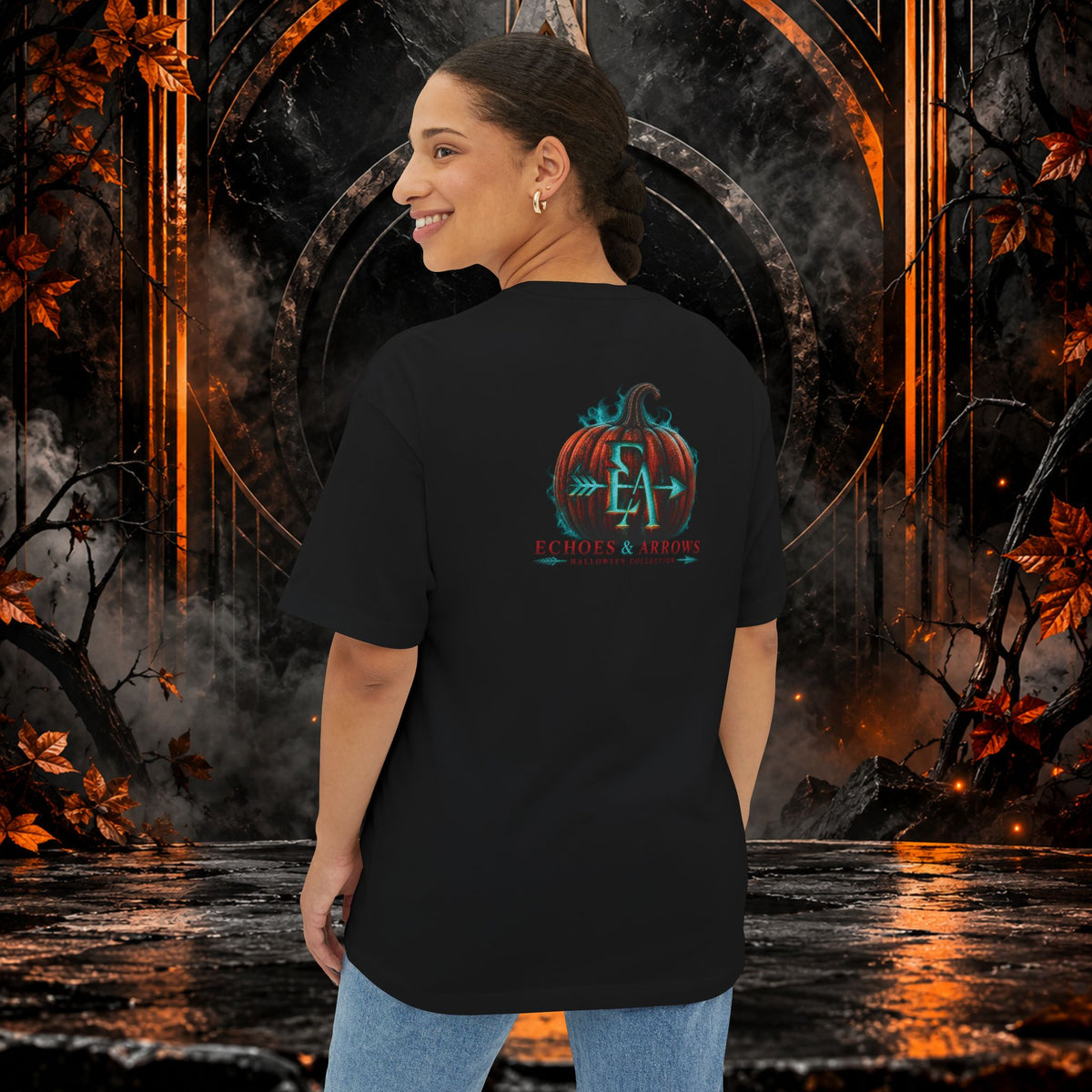 Oversized Boxy Fit- Echoes & Arrows Werewolf Shirt