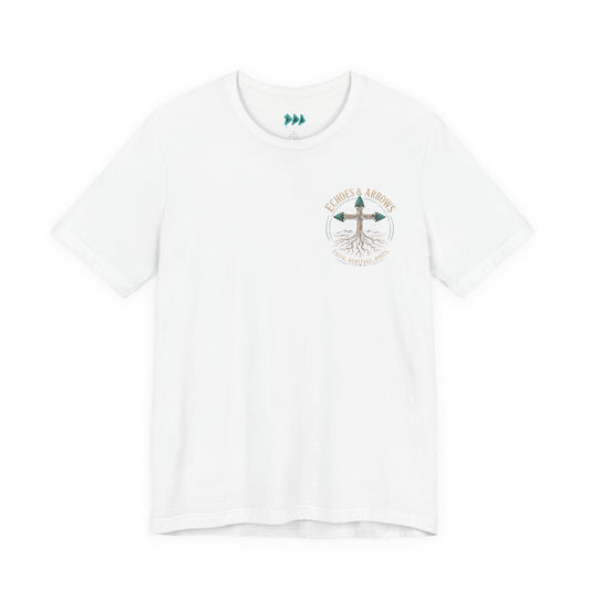 Echoes & Arrows 'Faith. Heritage. Roots.' T-Shirt — Tree Cross Logo Tee